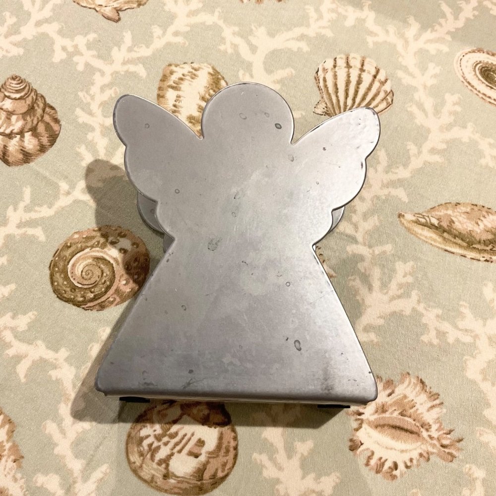 Home IKEA paper napkins holder silver coated steel angel holidays